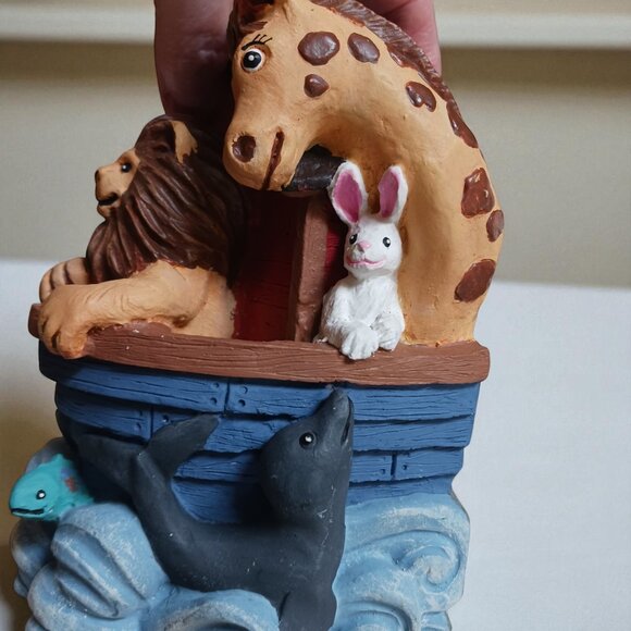 Vintage 1990s Noah's Ark Resin Bookends – Heavy Figi Graphics Set Nursery Decor - Picture 8 of 13
